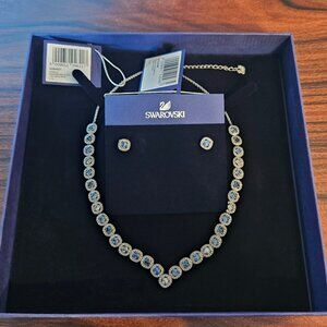 Swarovski Angelic Square Set – Blue Necklace & Earrings